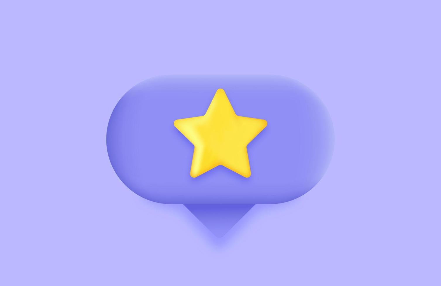 Rate us review concept in 3D style. Realistic stars isolated on chat bubble. Review customer business concept. vector