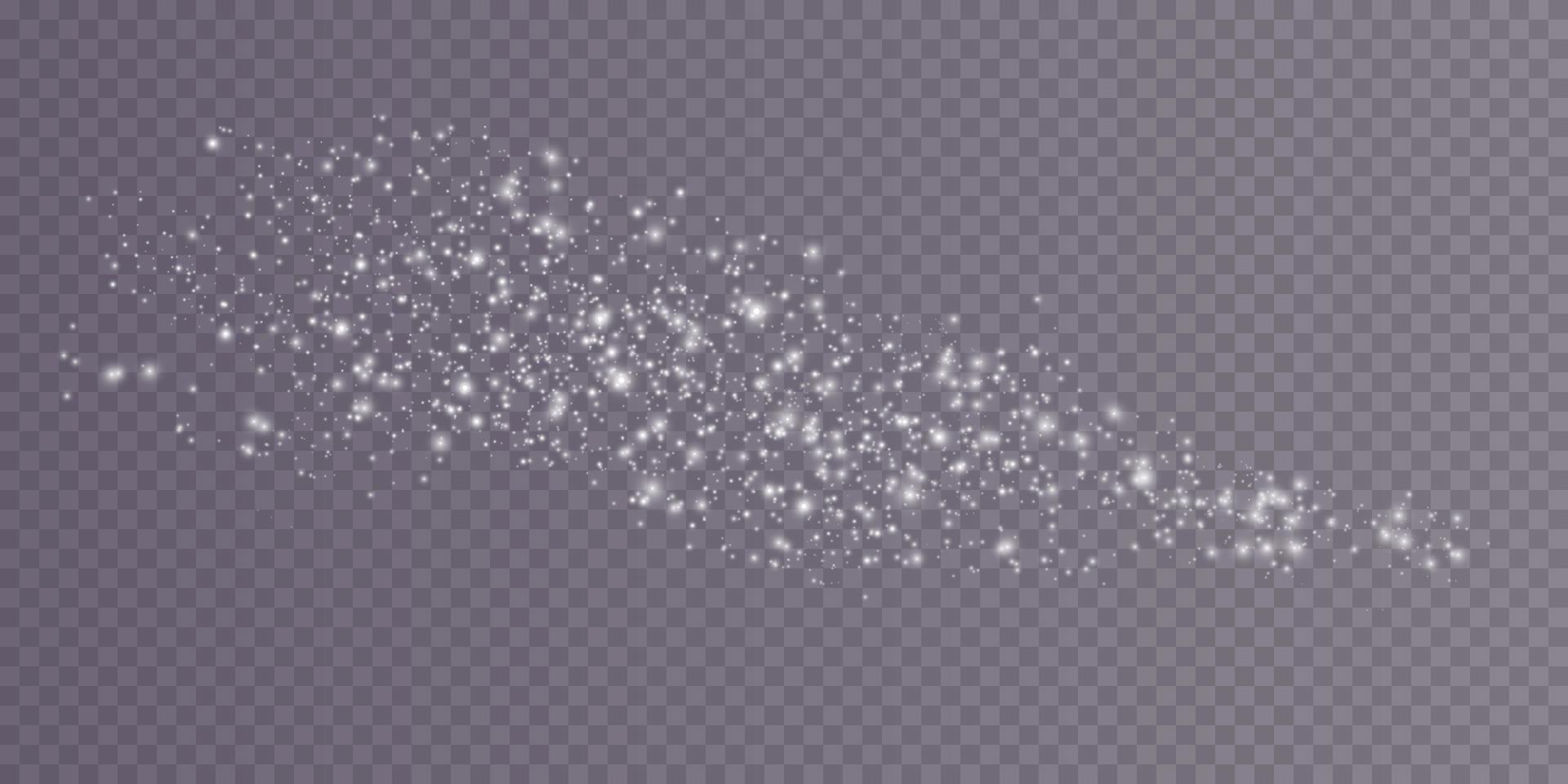 White Bokeh light lights effect background. Christmas background of shining dust Christmas glowing light bokeh confetti and spark overlay texture for your design. vector