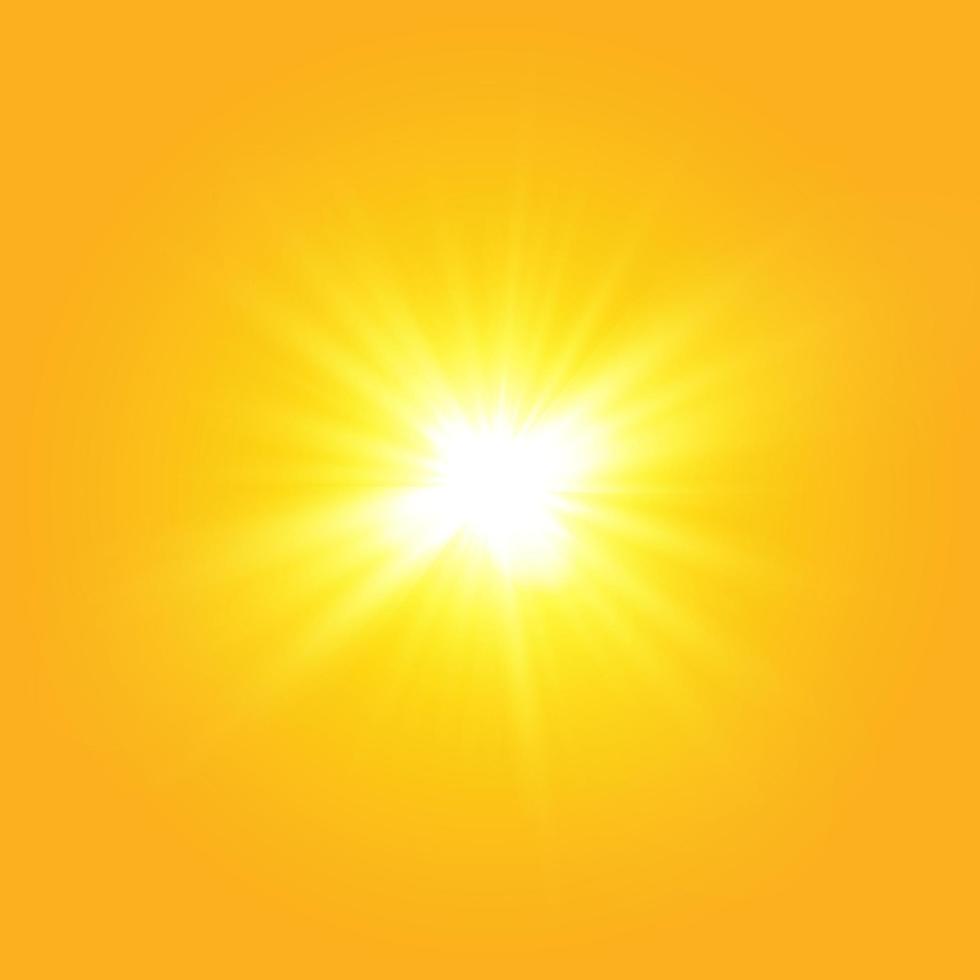 Golden star, on a black background, the effect of glow and rays of light, glowing lights, sun vector