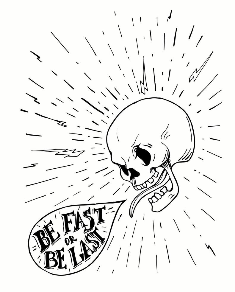 Angry Skull with a Quote vector