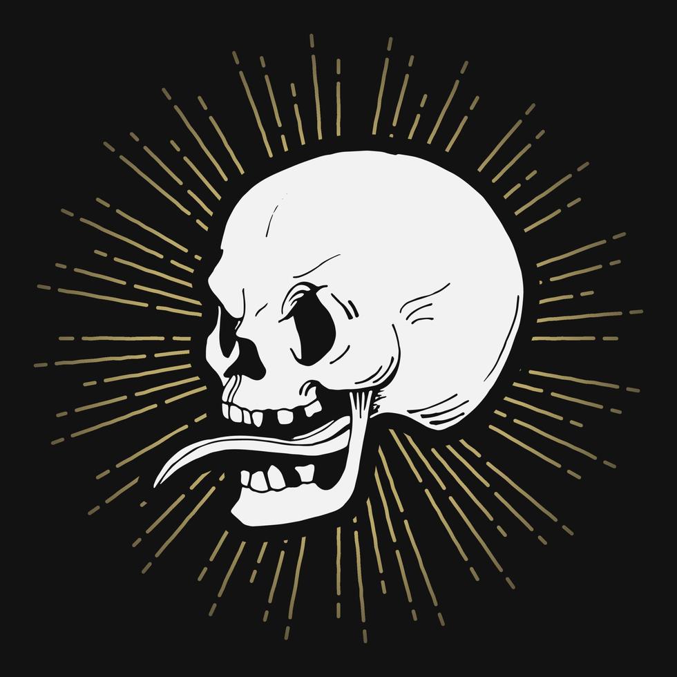 Vintage Angry Biker Scull vector