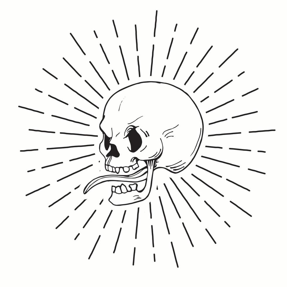 Vintage Angry Biker Scull vector