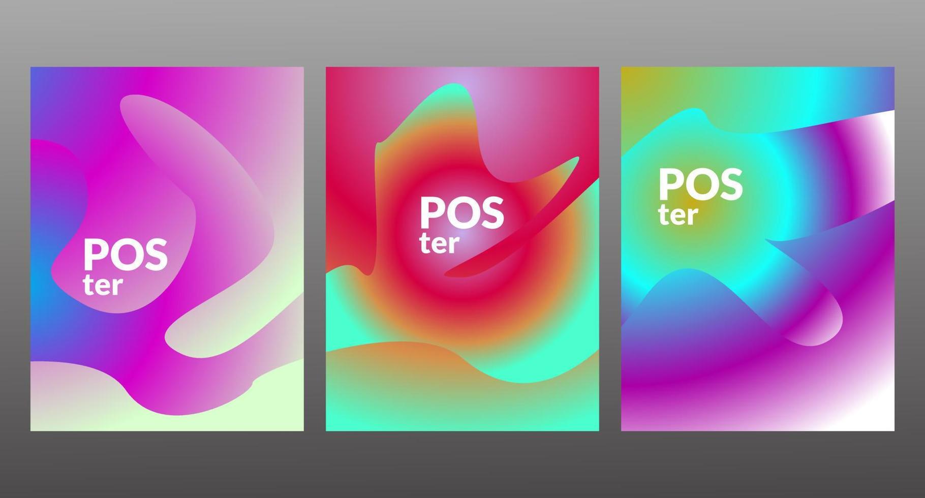 Vector colorful abstract fluid poster and banner template