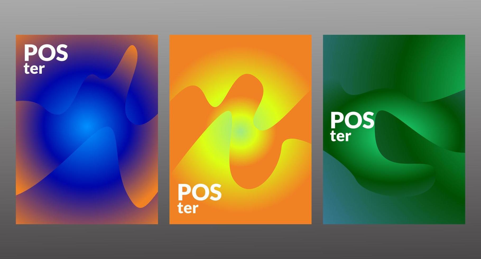 Vector colorful abstract fluid poster and banner template