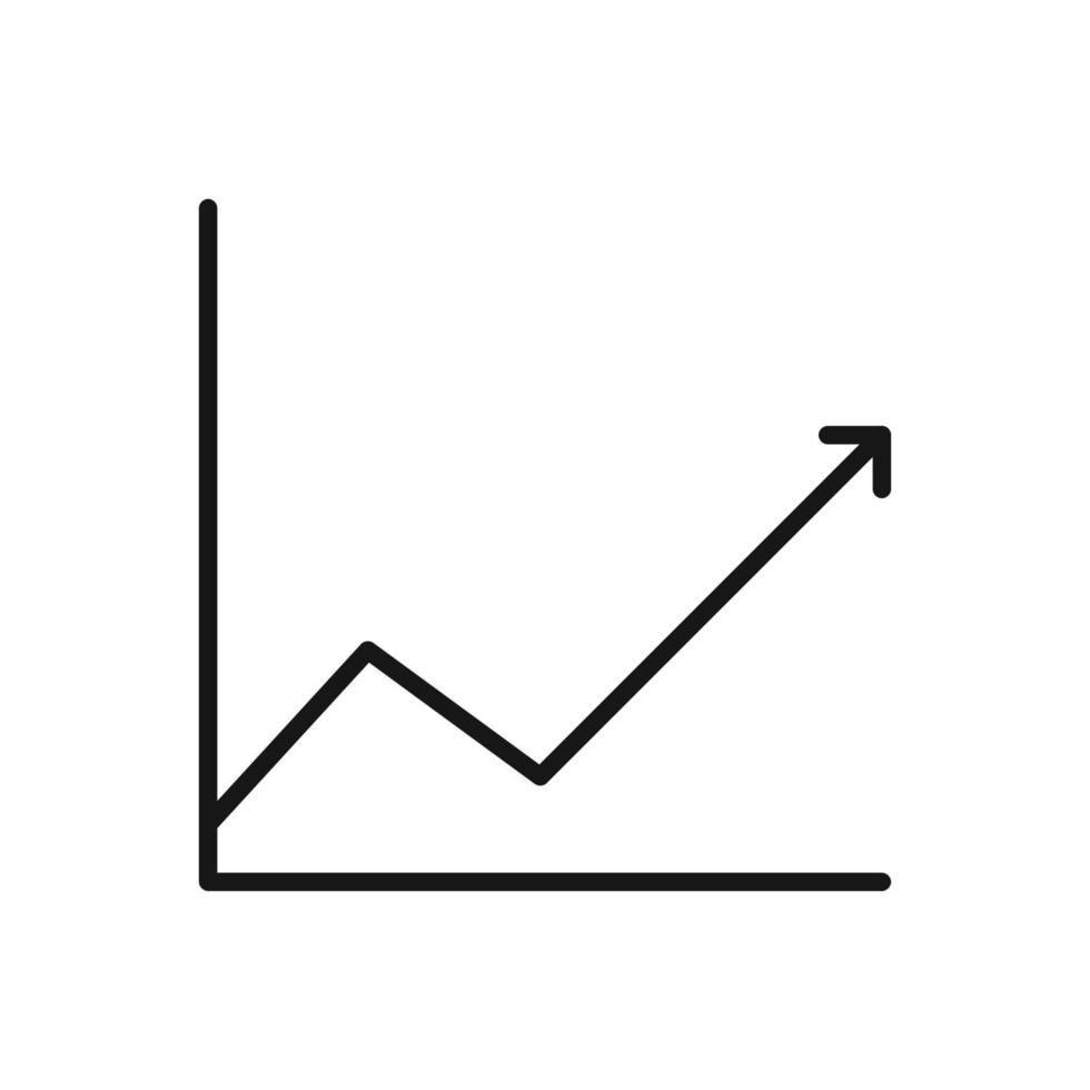 Editable Icon of Line Chart, Vector illustration isolated on white background. using for Presentation, website or mobile app