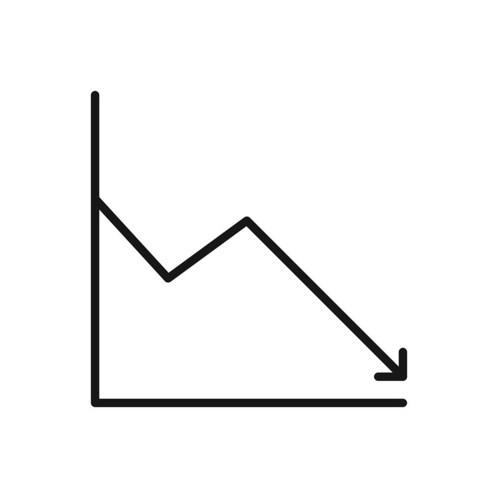 Editable Icon of Line Chart, Vector illustration isolated on white background. using for Presentation, website or mobile app