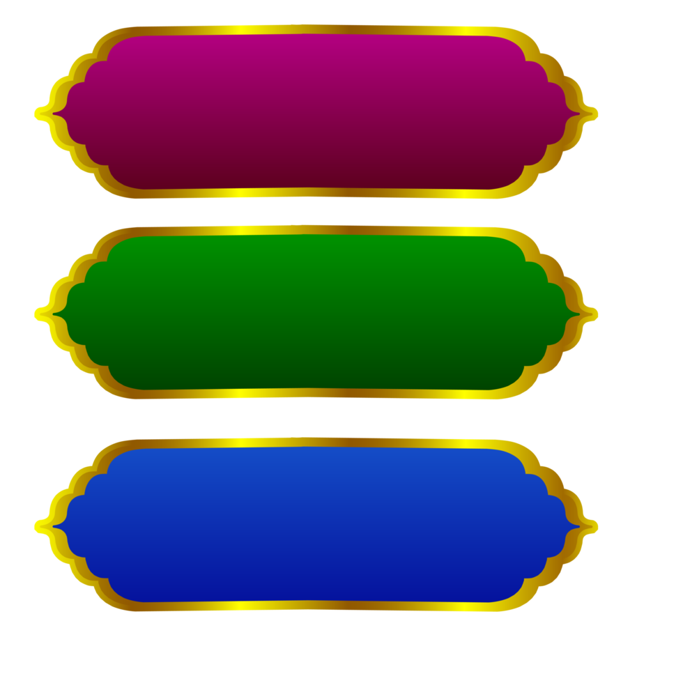 conjunto de lujo dorado Arábica islámico bandera marco png