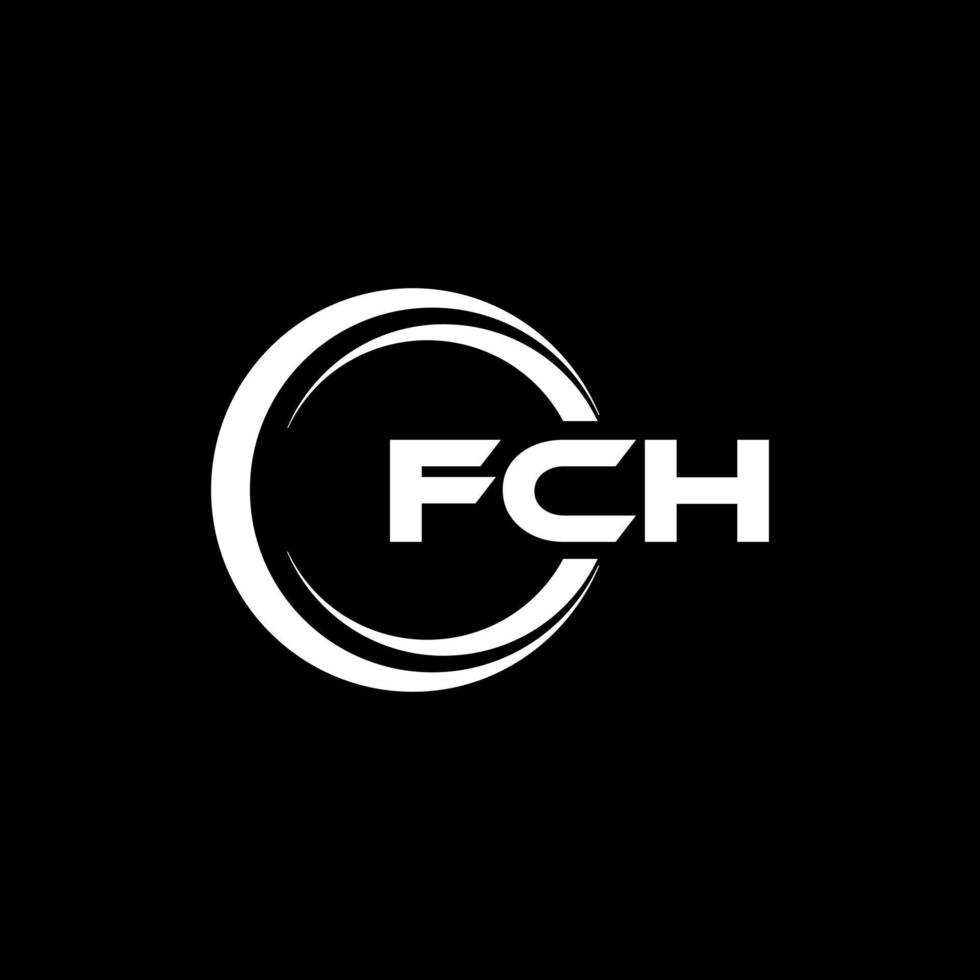 FCH letter logo design in illustration. Vector logo, calligraphy designs for logo, Poster, Invitation, etc.