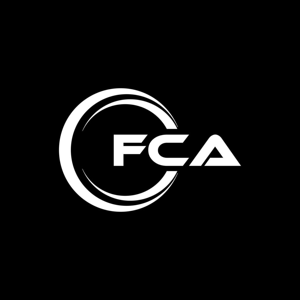 FCA letter logo design in illustration. Vector logo, calligraphy designs for logo, Poster, Invitation, etc.