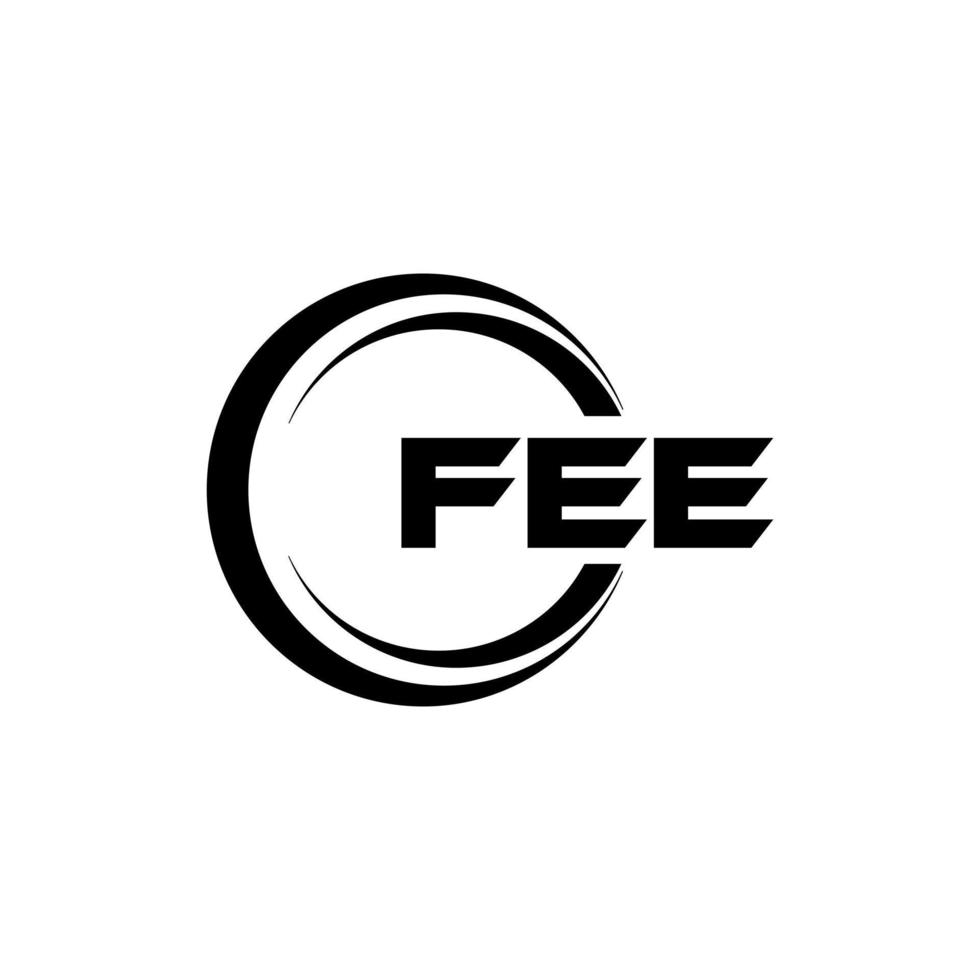 FEE letter logo design in illustration. Vector logo, calligraphy designs for logo, Poster, Invitation, etc.