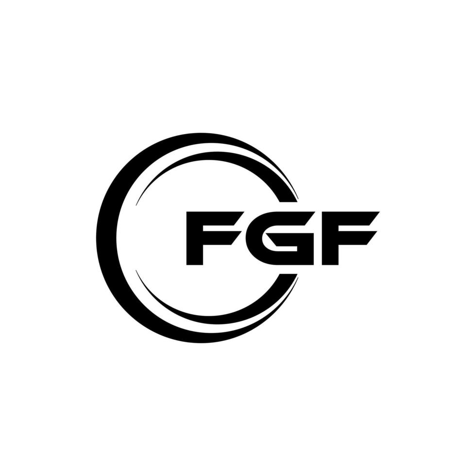 FGF letter logo design in illustration. Vector logo, calligraphy designs for logo, Poster, Invitation, etc.