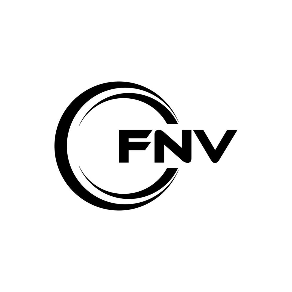 FNV letter logo design in illustration. Vector logo, calligraphy designs for logo, Poster, Invitation, etc.
