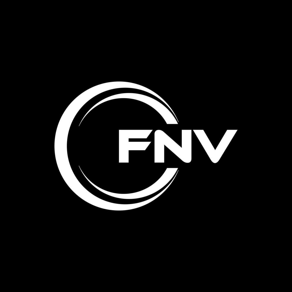 FNV letter logo design in illustration. Vector logo, calligraphy designs for logo, Poster, Invitation, etc.