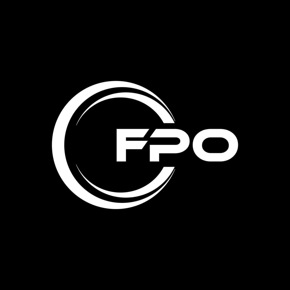 FPO letter logo design in illustration. Vector logo, calligraphy designs for logo, Poster, Invitation, etc.