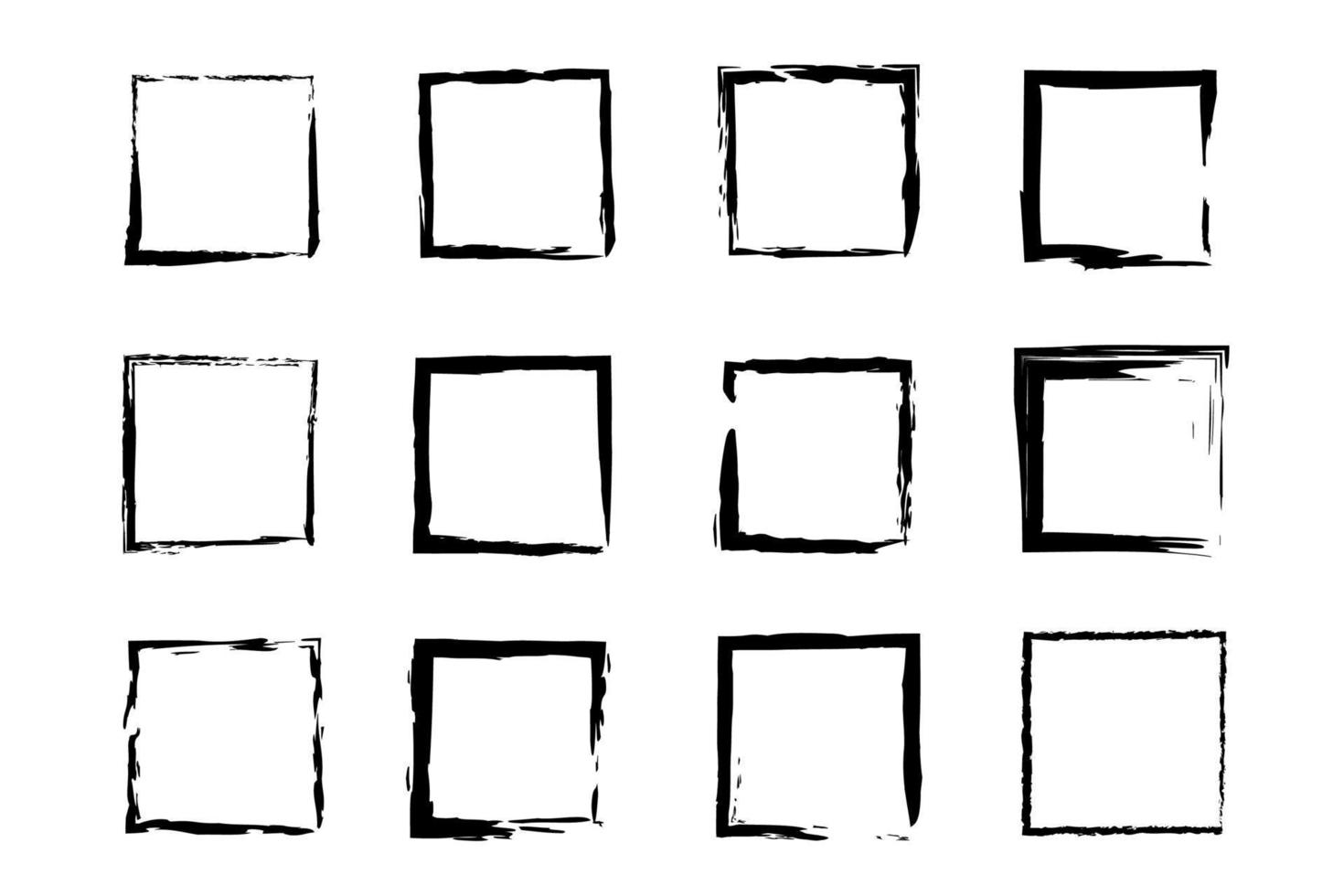 conjunto de vector negro cuadrados negro lugares en blanco antecedentes aislado. lugares para grunge diseño.