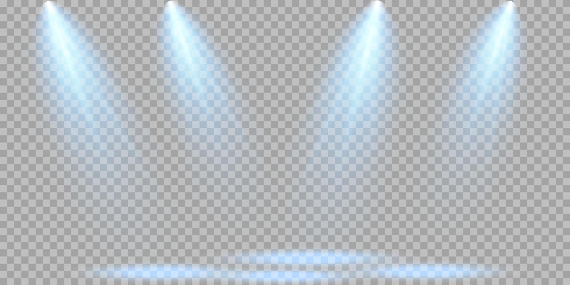 Vector blue Spotlights. Scene. Light Effects. Glow light effect.