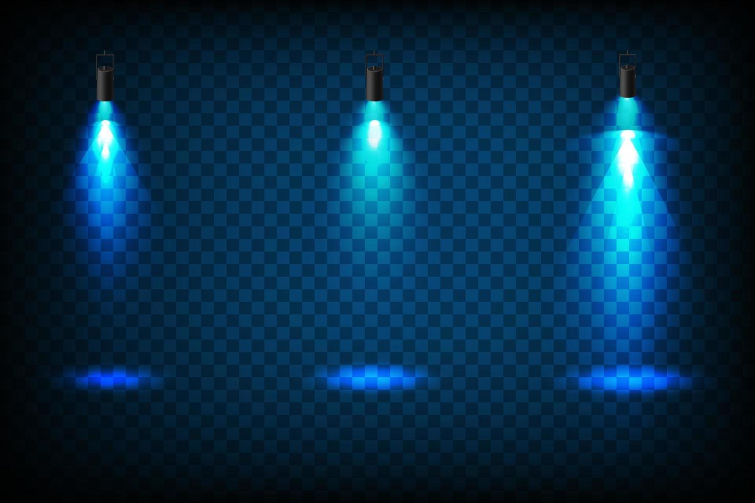 Vector blue Spotlights. Scene. Light Effects. Glow light effect.
