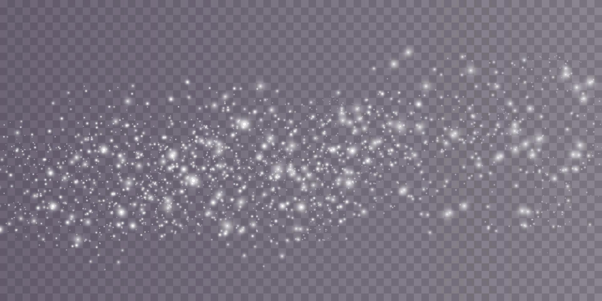 White Bokeh light lights effect background. Christmas background of shining dust Christmas glowing light bokeh confetti and spark overlay texture for your design. vector