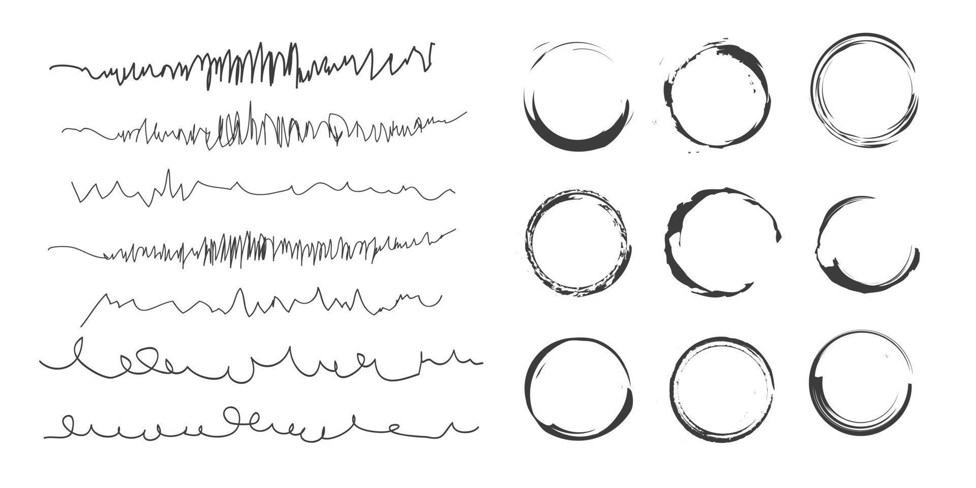 Set of Chaotic continuous lines. vector