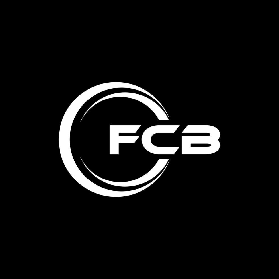 FCB letter logo design in illustration. Vector logo, calligraphy designs for logo, Poster, Invitation, etc.
