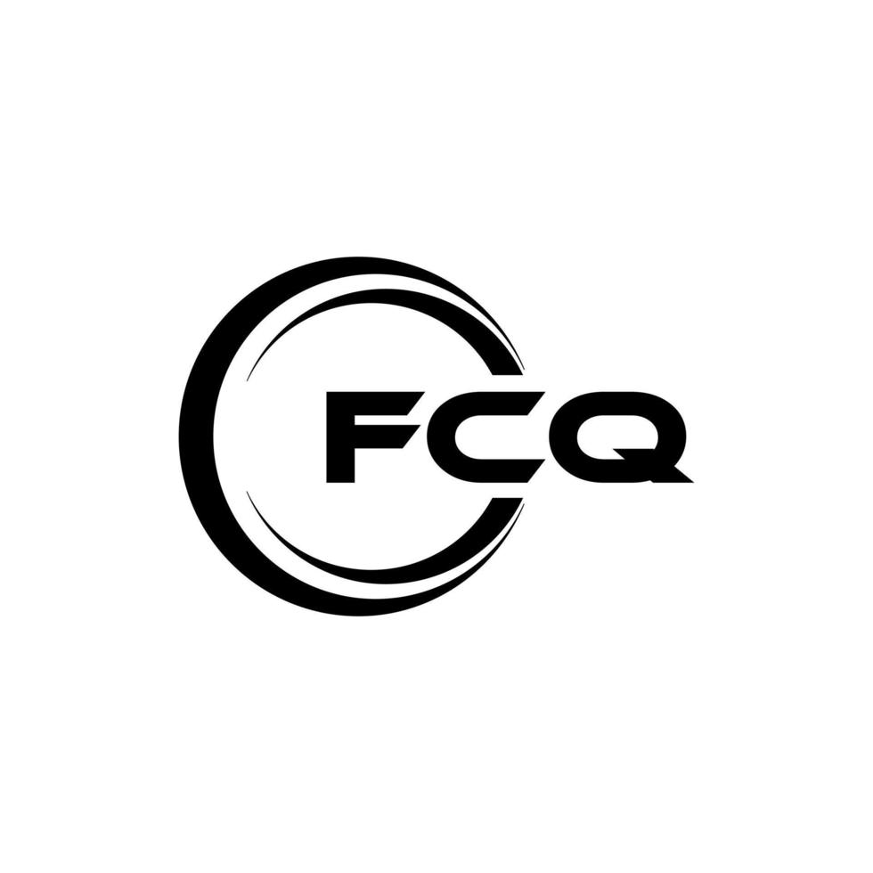 FCQ letter logo design in illustration. Vector logo, calligraphy designs for logo, Poster, Invitation, etc.