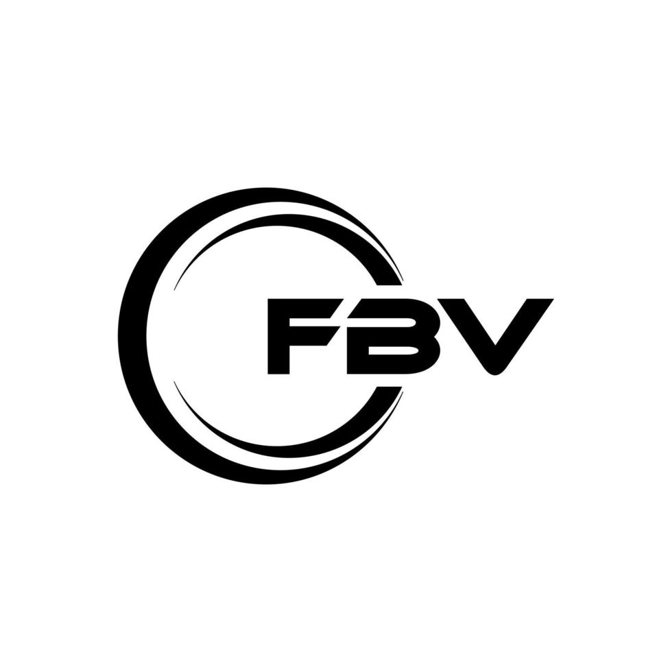 FBV letter logo design in illustration. Vector logo, calligraphy designs for logo, Poster, Invitation, etc.