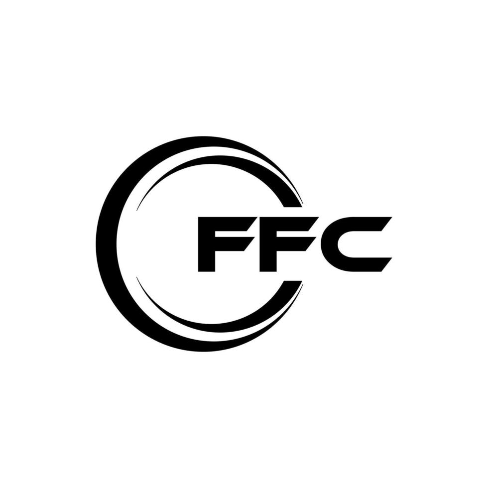 FFC letter logo design in illustration. Vector logo, calligraphy designs for logo, Poster, Invitation, etc.
