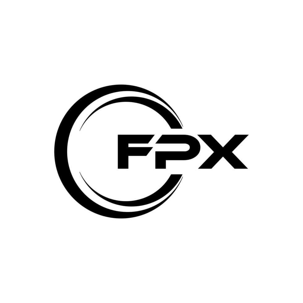 FPX letter logo design in illustration. Vector logo, calligraphy designs for logo, Poster, Invitation, etc.