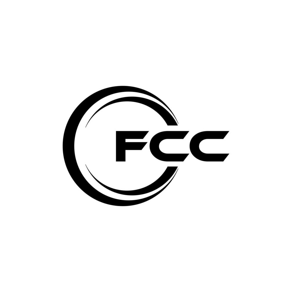 diseño del logotipo de la letra fcc en la ilustración. logotipo vectorial, diseños de caligrafía para logotipo, afiche, invitación, etc. vector