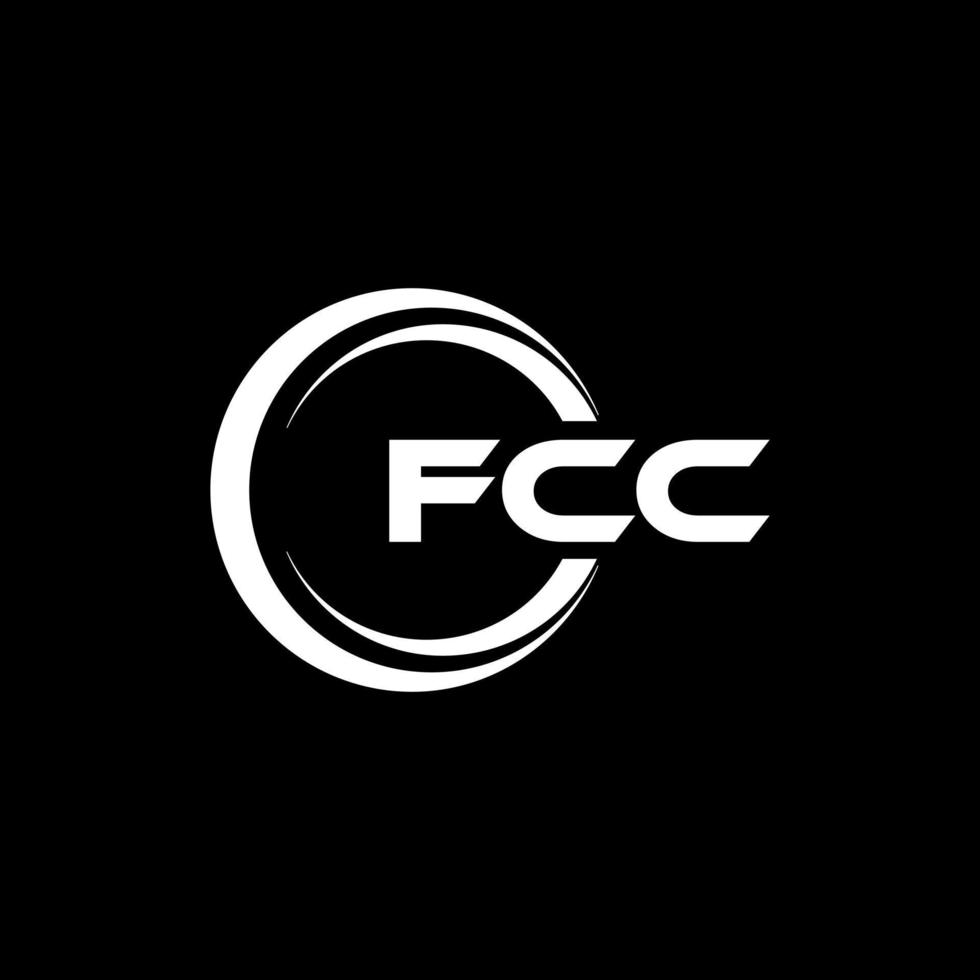 FCC letter logo design in illustration. Vector logo, calligraphy designs for logo, Poster, Invitation, etc.