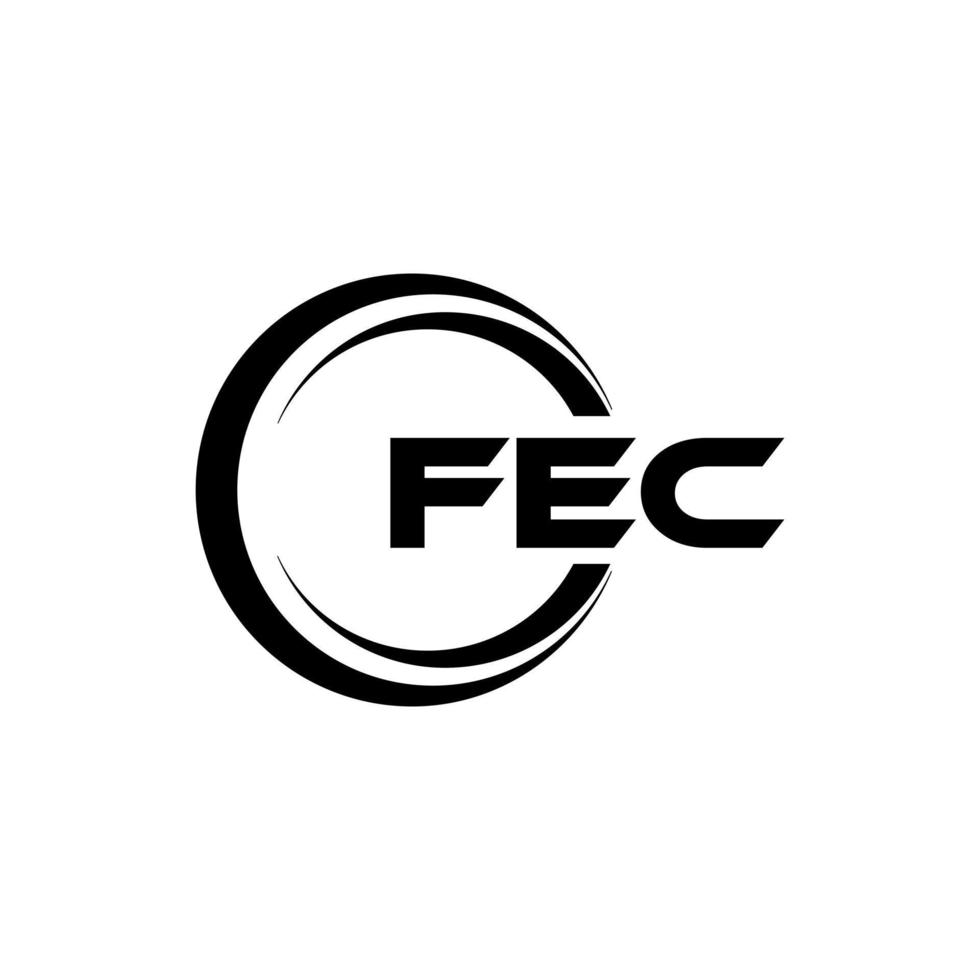 FEC letter logo design in illustration. Vector logo, calligraphy designs for logo, Poster, Invitation, etc.