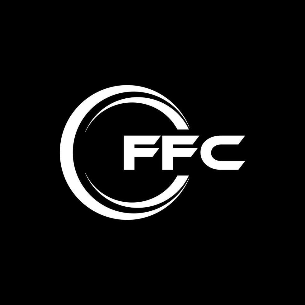 ffc letra logo diseño en ilustración. vector logo, caligrafía diseños para logo, póster, invitación, etc.