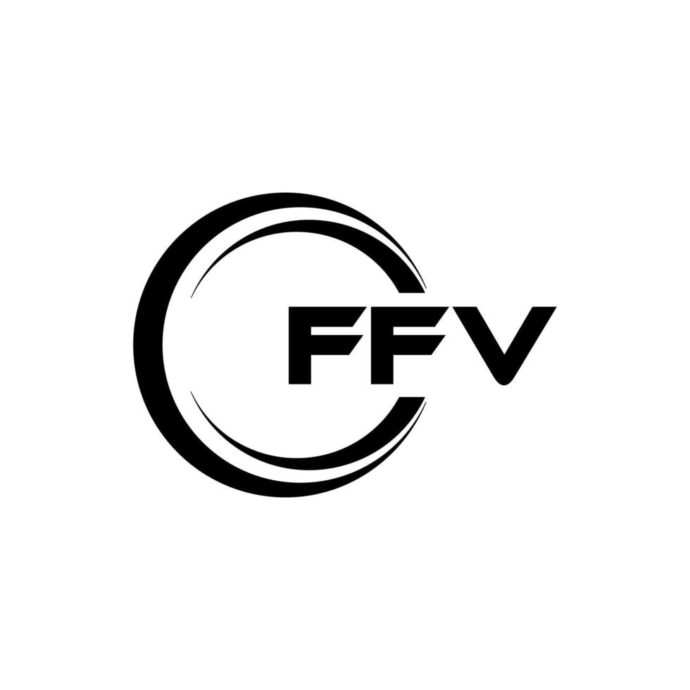 FFV letter logo design in illustration. Vector logo, calligraphy designs for logo, Poster, Invitation, etc.