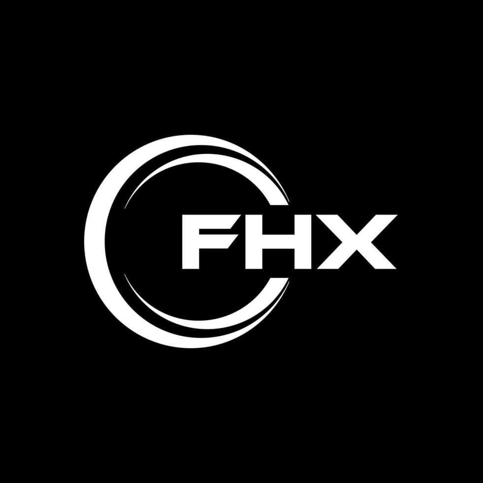 FHX letter logo design in illustration. Vector logo, calligraphy designs for logo, Poster, Invitation, etc.