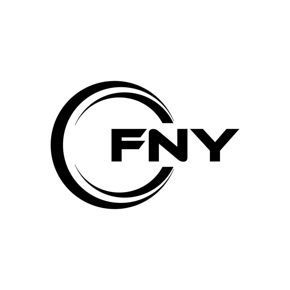 FNY letter logo design in illustration. Vector logo, calligraphy