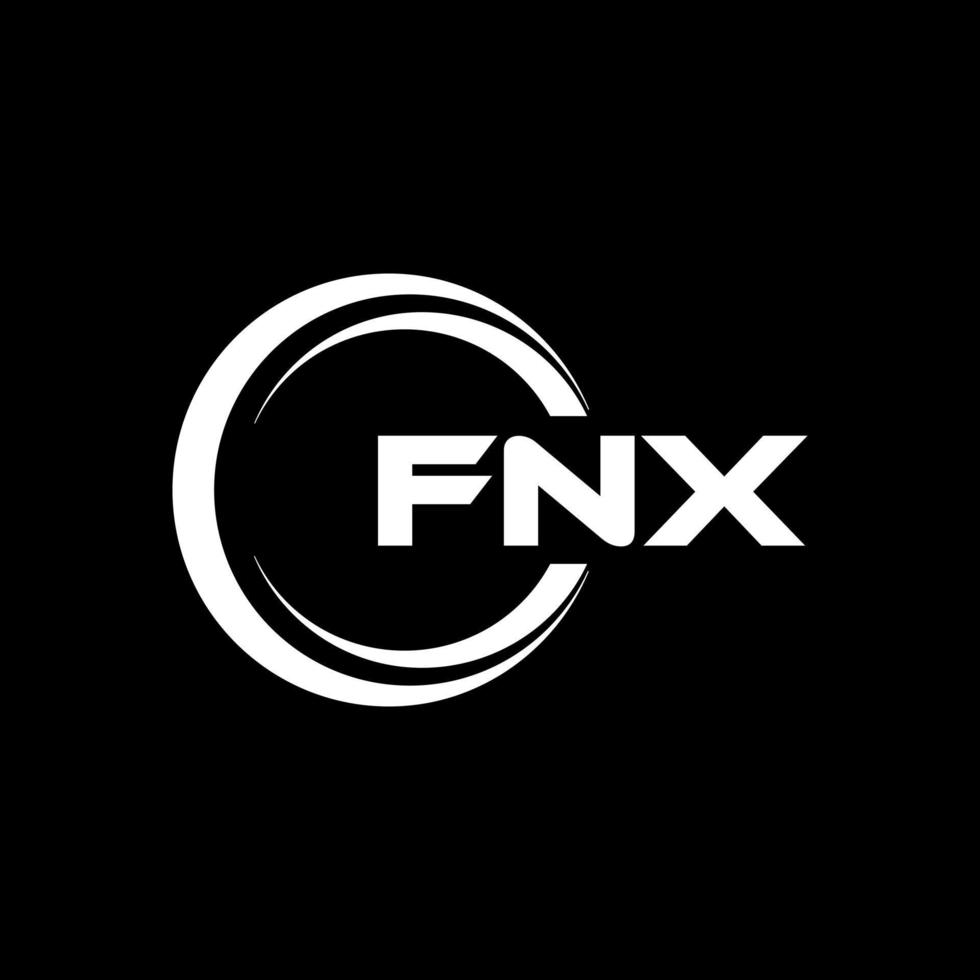 fnx letra logo diseño en ilustración. vector logo, caligrafía diseños para logo, póster, invitación, etc.