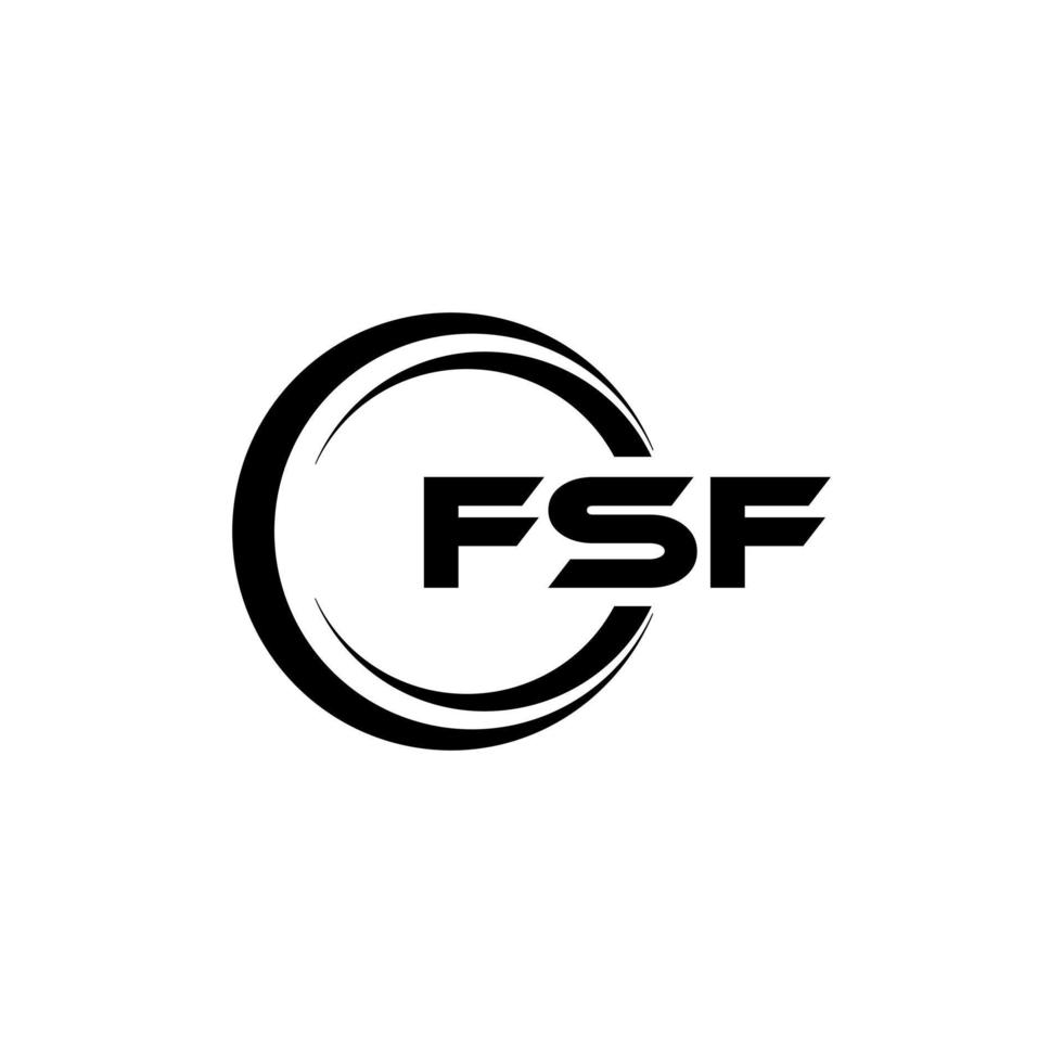 FSF letter logo design in illustration. Vector logo, calligraphy designs for logo, Poster, Invitation, etc.