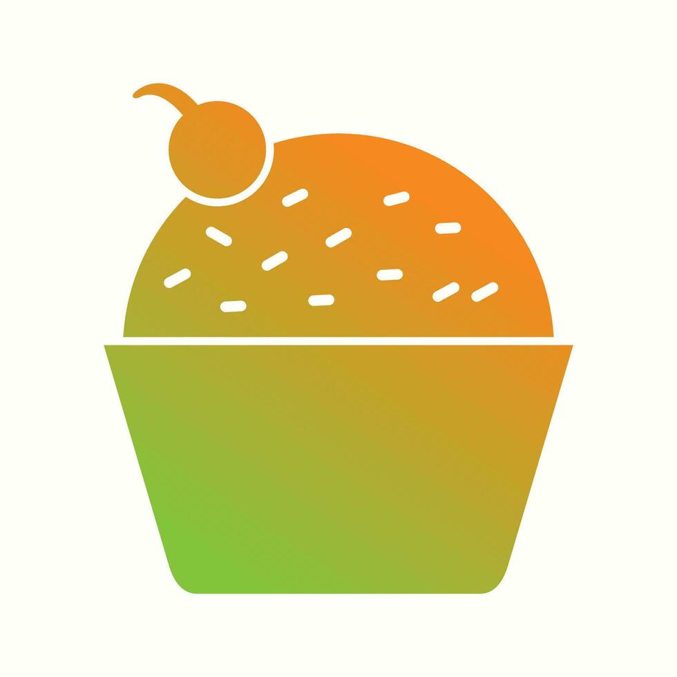 Beautiful Cupcake Glyph Vector Icon