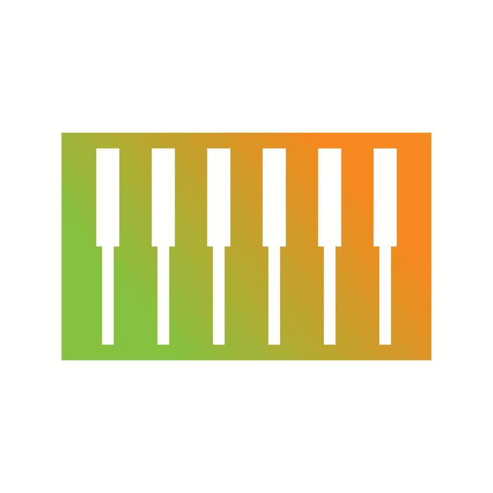 Beautiful Piano Keys Glyph Vector Icon
