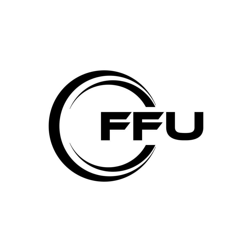 FFU letter logo design in illustration. Vector logo, calligraphy designs for logo, Poster, Invitation, etc.