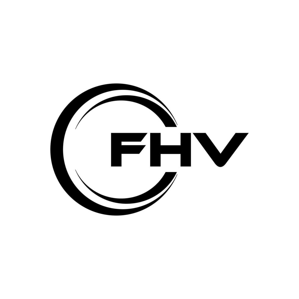 FHV letter logo design in illustration. Vector logo, calligraphy designs for logo, Poster, Invitation, etc.