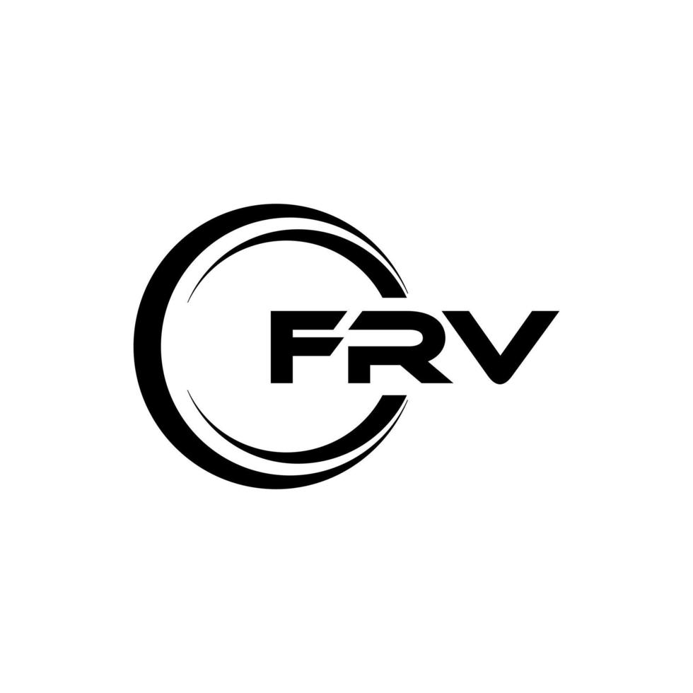 FRV letter logo design in illustration. Vector logo, calligraphy designs for logo, Poster, Invitation, etc.
