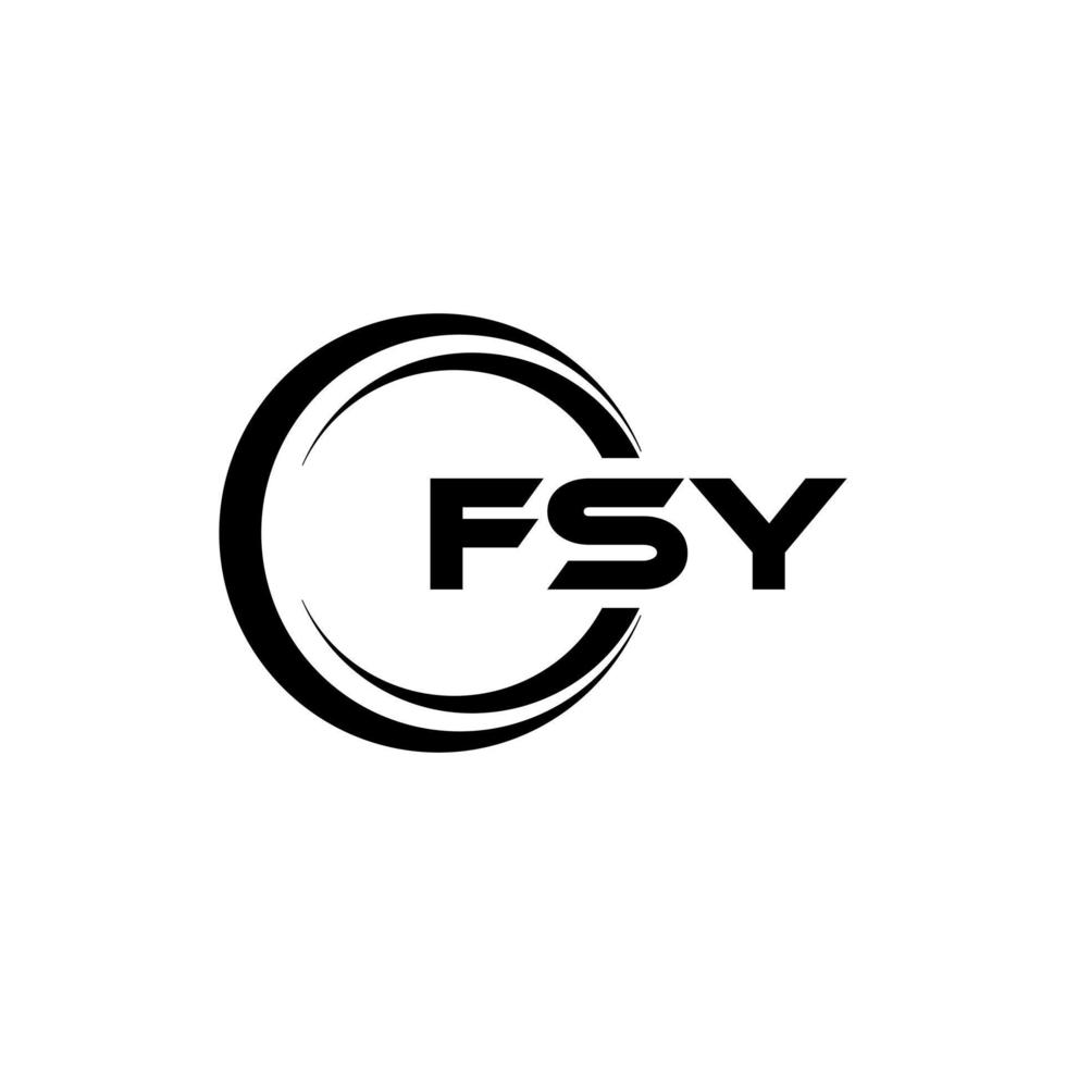 FSY letter logo design in illustration. Vector logo, calligraphy designs for logo, Poster, Invitation, etc.