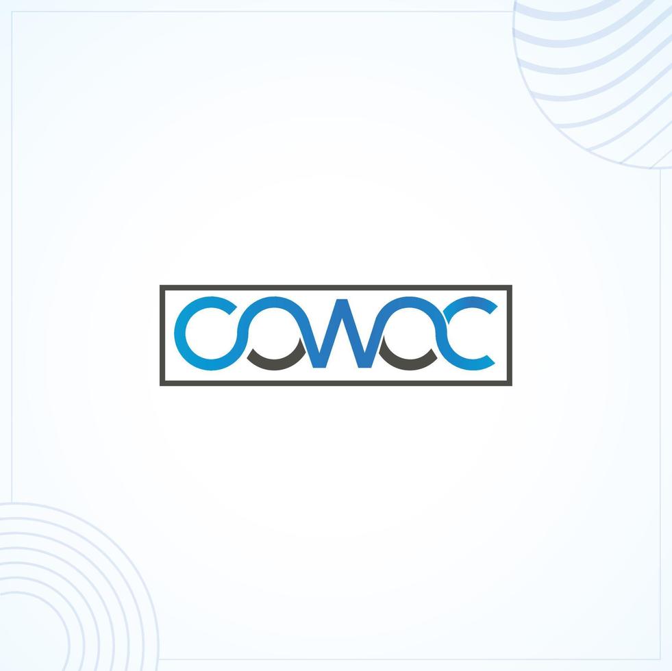 COWOC Typography Logo Template In Modern Creative Minimal Style Vector Design