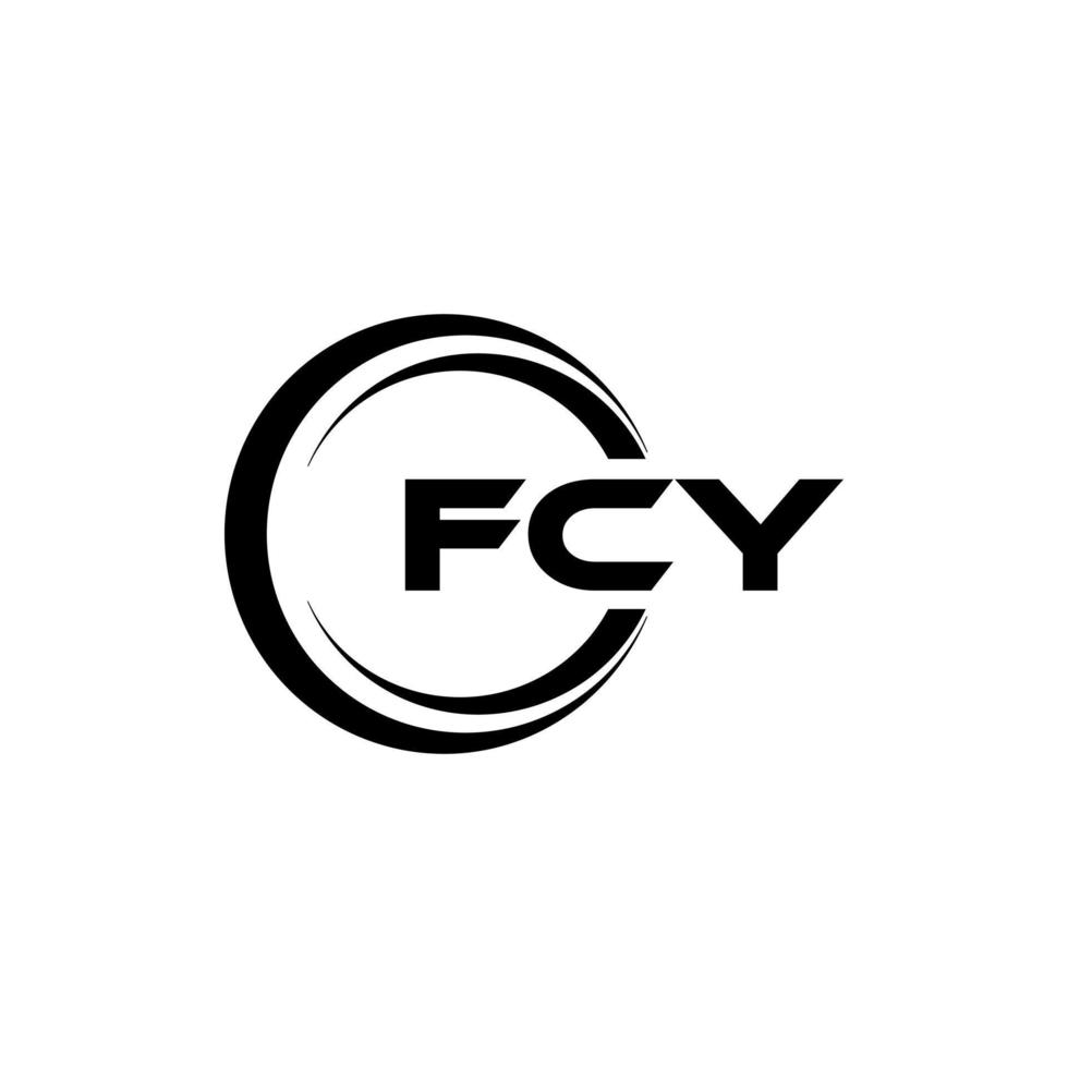 FCY letter logo design in illustration. Vector logo, calligraphy designs for logo, Poster, Invitation, etc.