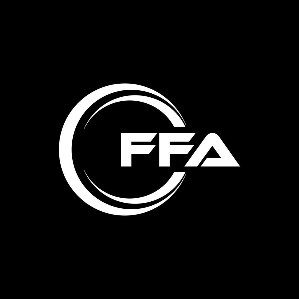 FFA letter logo design in illustration. Vector logo, calligraphy designs for logo, Poster, Invitation, etc.