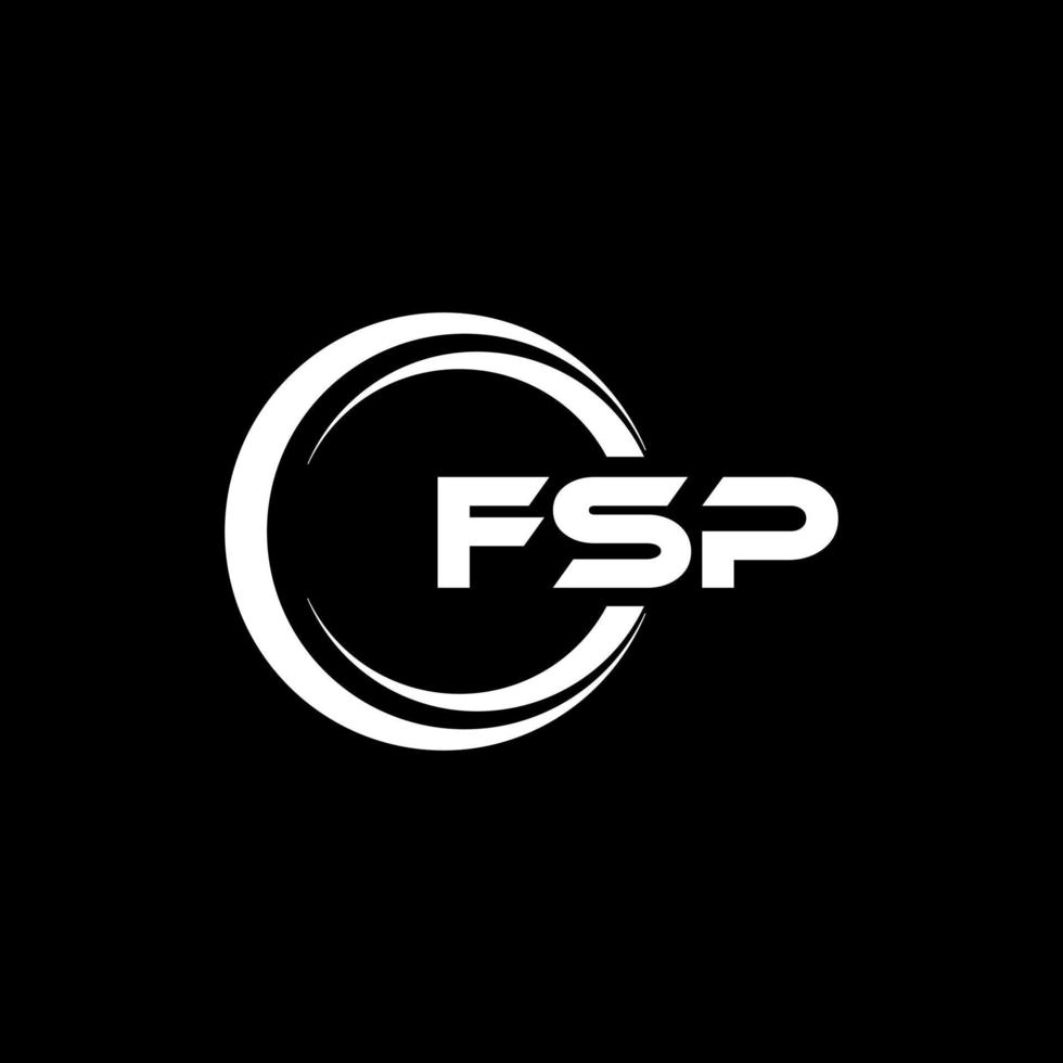 FSP letter logo design in illustration. Vector logo, calligraphy designs for logo, Poster, Invitation, etc.