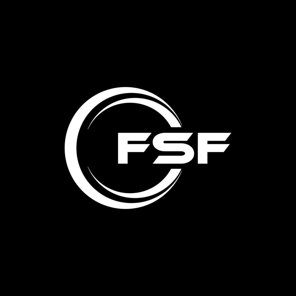 FSF letter logo design in illustration. Vector logo, calligraphy designs for logo, Poster, Invitation, etc.