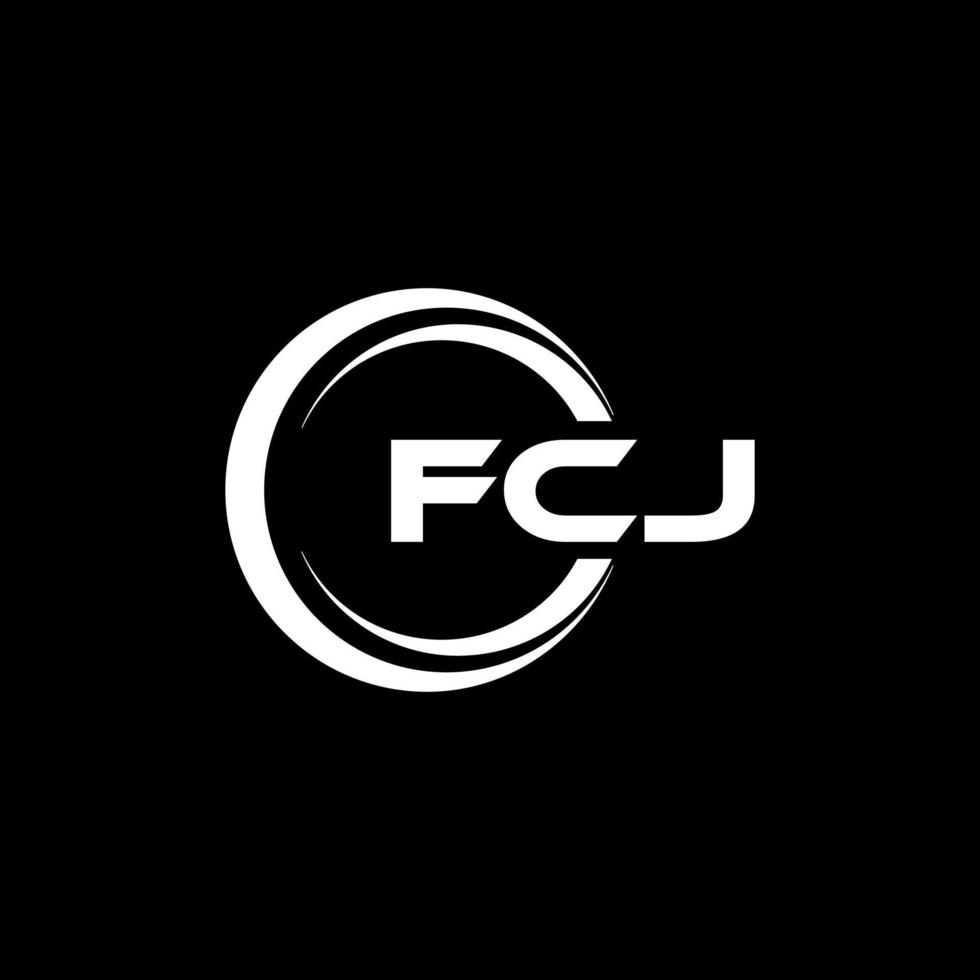 FCJ letter logo design in illustration. Vector logo, calligraphy designs for logo, Poster, Invitation, etc.