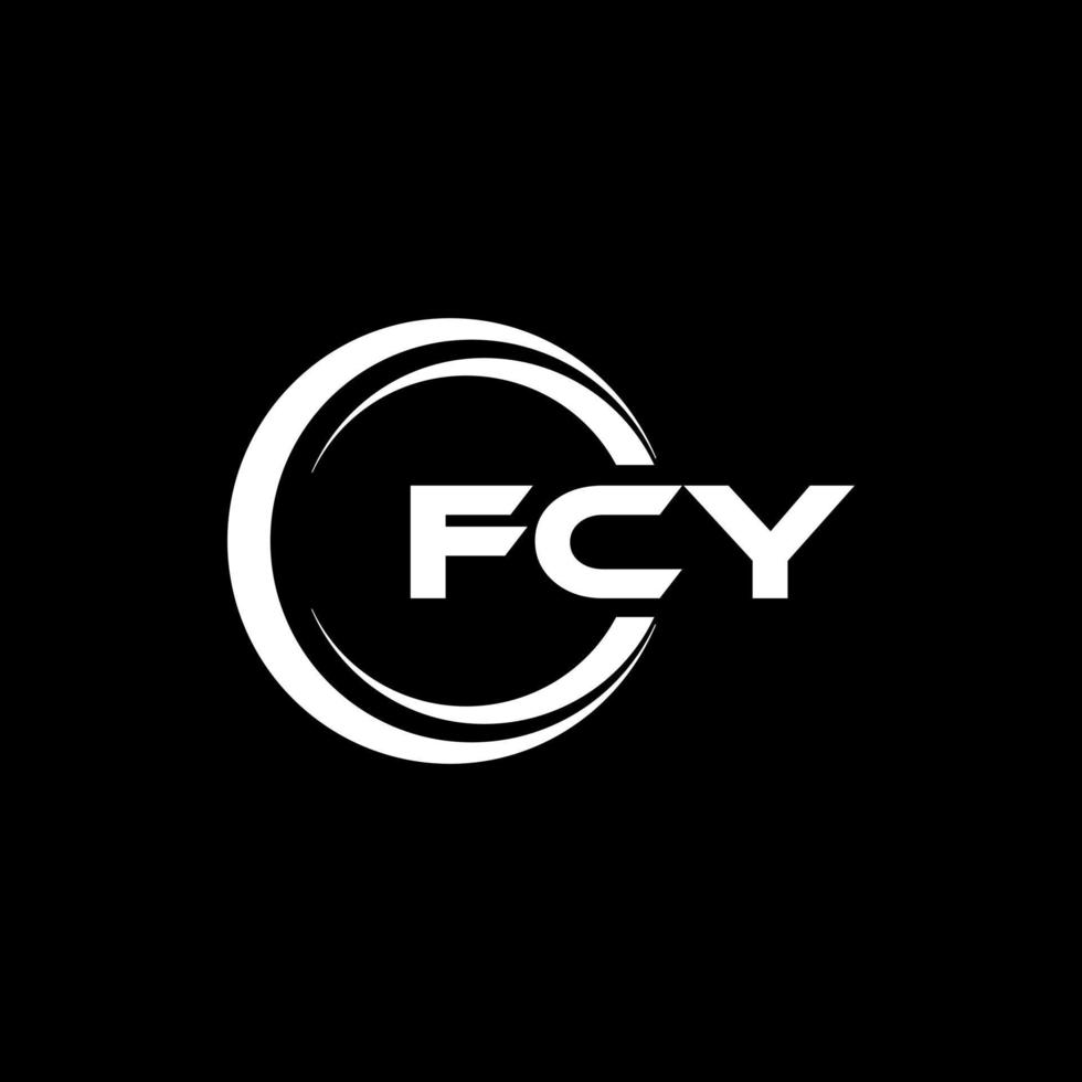 FCY letter logo design in illustration. Vector logo, calligraphy designs for logo, Poster, Invitation, etc.